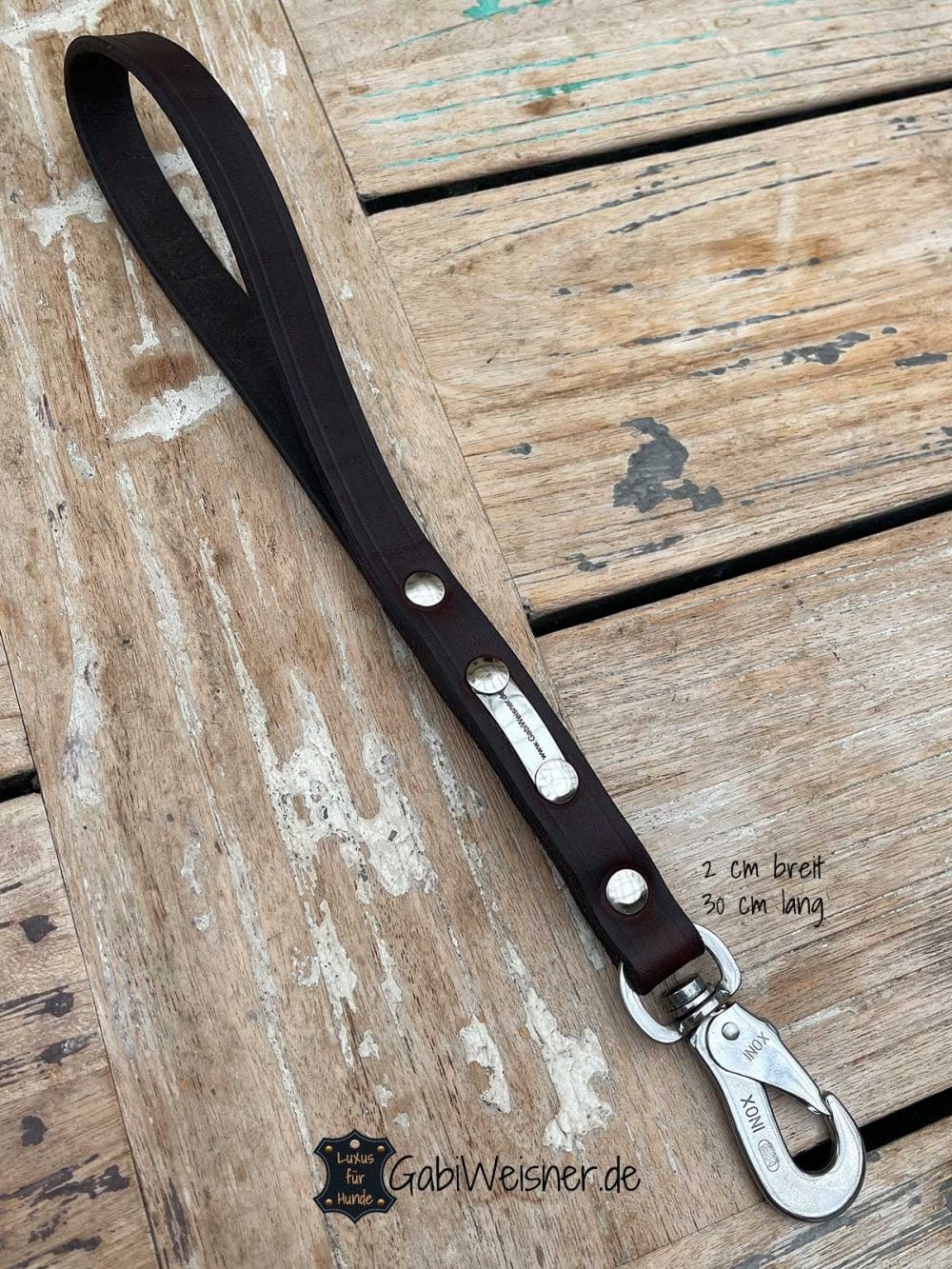 Kurze Hundeleine Aus Leder – 30,5 Cm, Hellbraun, Aus Vollnarbenleder, Handgefertigt In Den USA