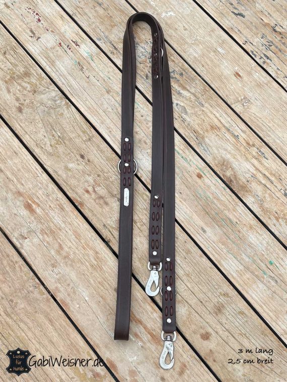 Hundeleine aus Leder 3 m lang 25mm breit