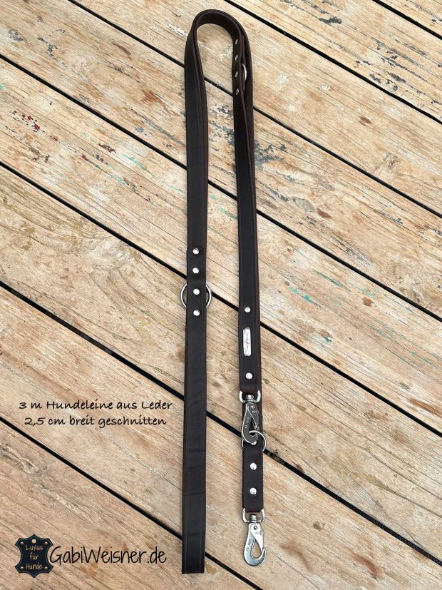 3 Meter Hundeleine aus Leder 25mm breit geschnitten 3 Meter Hundeleine aus Leder 25mm breit geschnitten