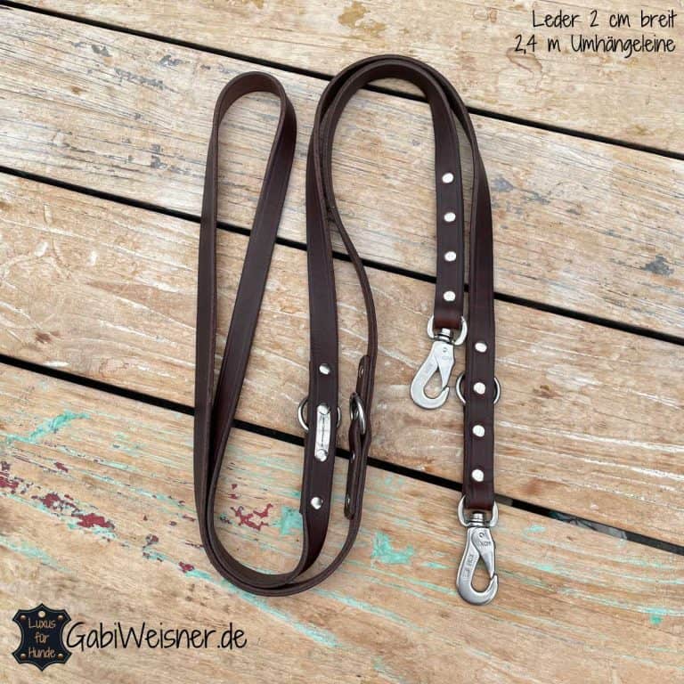 M&D Leder-Hundehalsband, 3,8 Cm Breit, Mit Bulldoggen-Muster (Größe L: 50–61 Cm, Schwarz)