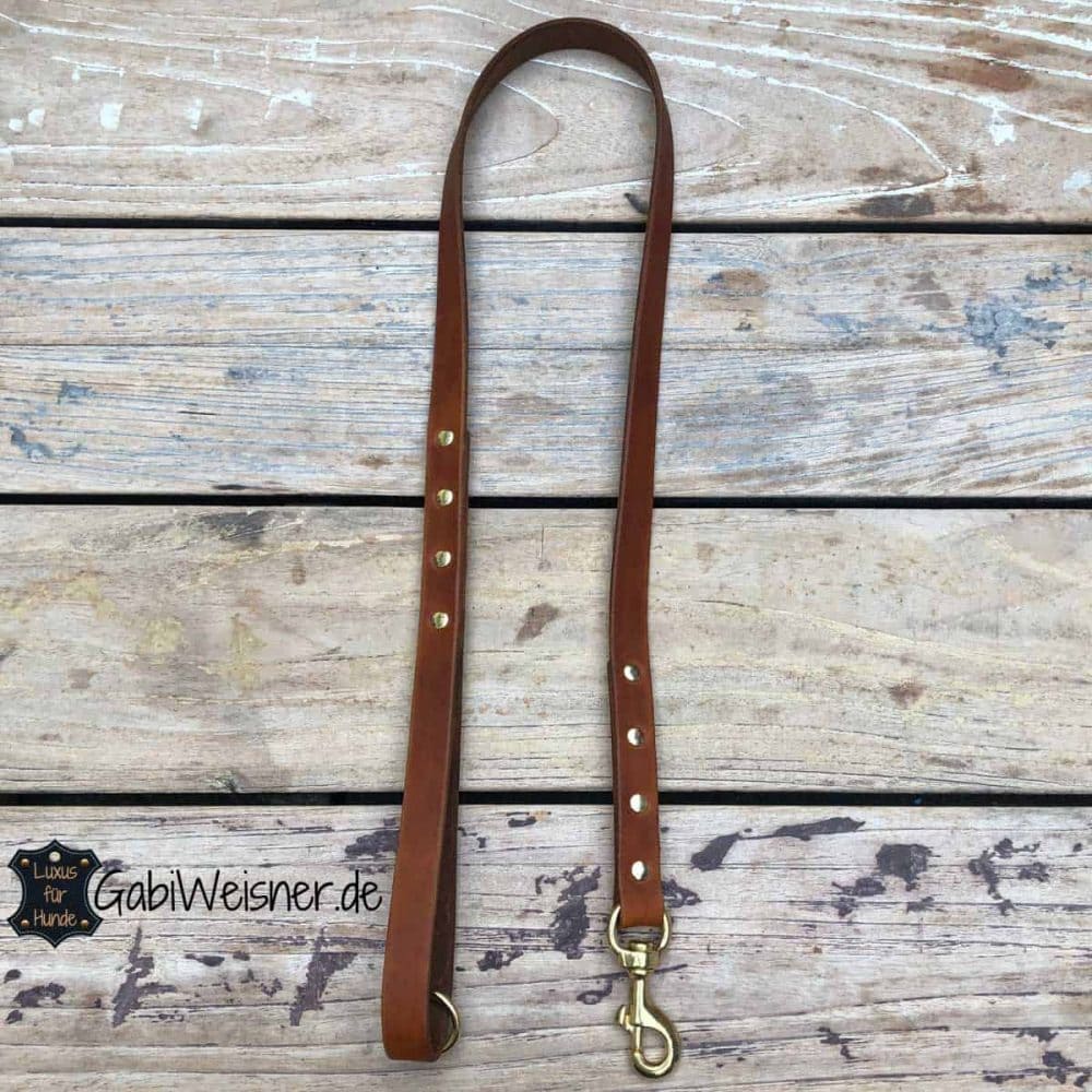 M&D Hundehalsband Aus Leder - 3,8 Cm Breit, Bulldoggen-Design, Verstellbar (Größe S: 40-50 Cm, Braun)