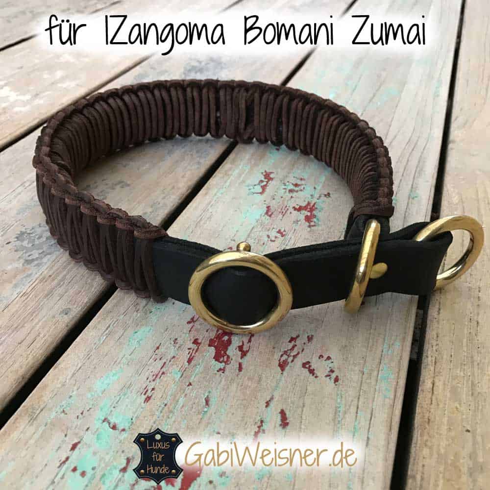 hundehalsband leder zugstopp Hundehalsband Leder Zugstopp 4 cm breit, Massiv Messing