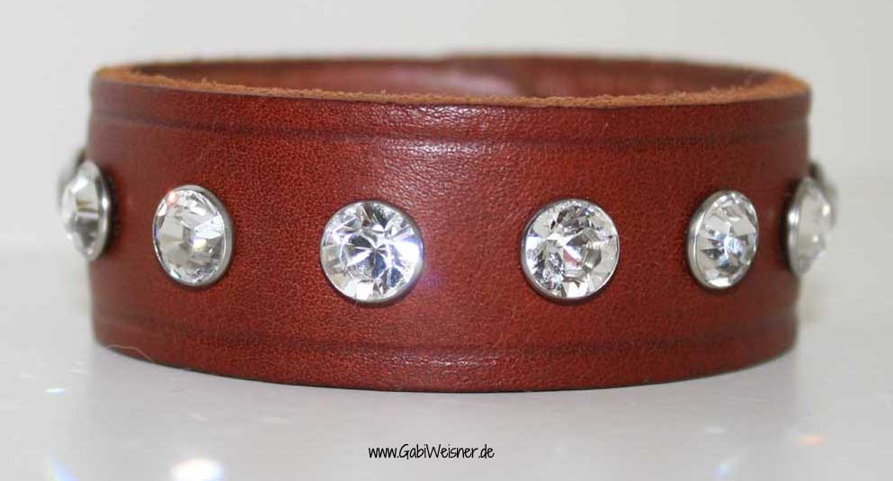 Lederarmband made with Swarovski Elements