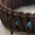 M&D Leder-Hundehalsband, 3,8 Cm Breit, Mit Bulldoggen-Muster (Größe L: 50–61 Cm, Schwarz)