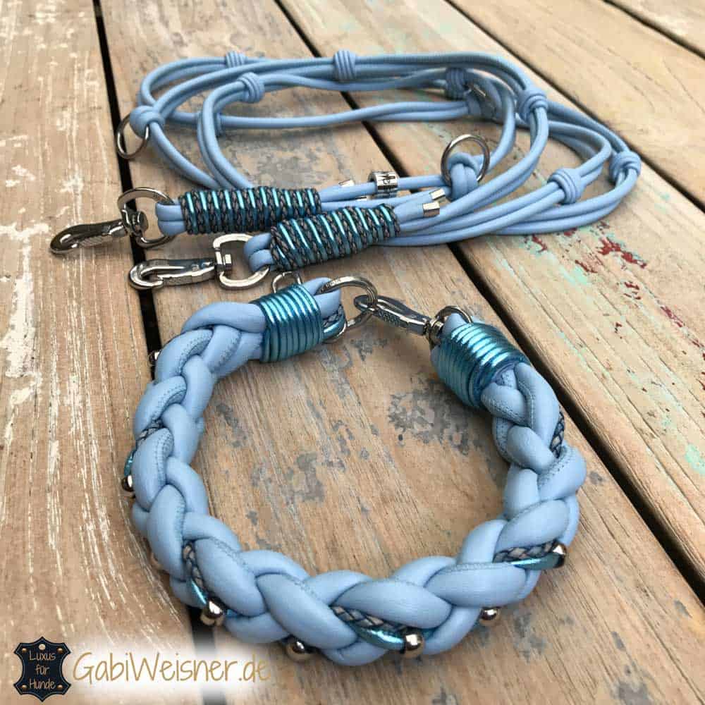 Hundehalsband Leder rund geflochten Hundehalsband Leder rund geflochten