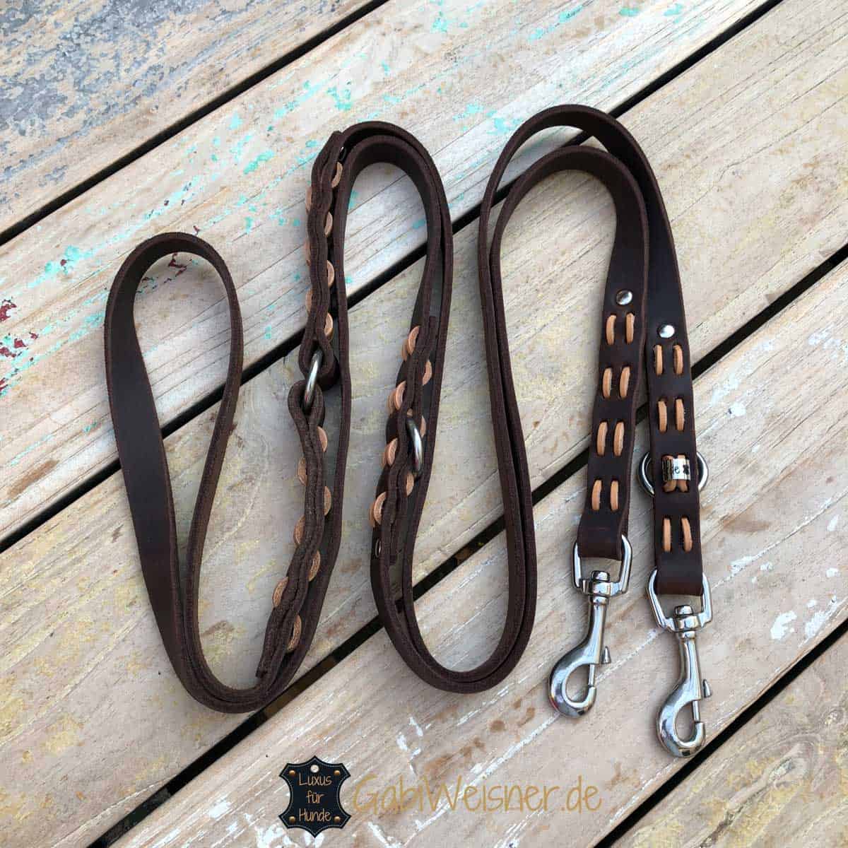 Hundeleine Fettleder 2 cm breit Hundeleine Fettleder 2 cm breit mit Karabiner nach Wunsch
