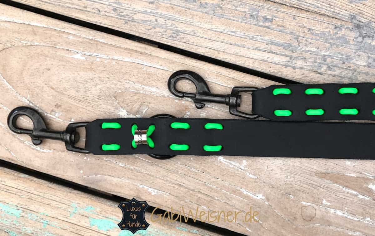 Hundeleine Fettleder extra breit