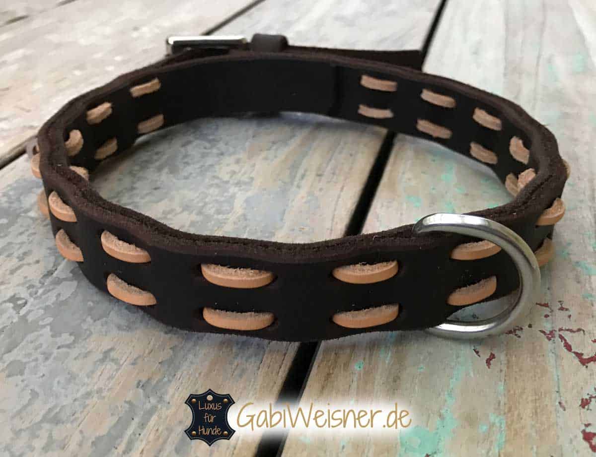 Hundehalsband aus Fettleder in verschiedenen Breiten