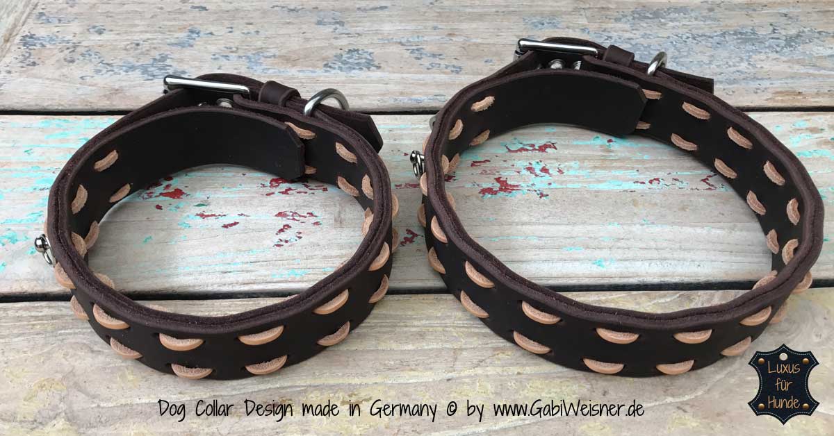 Hundehalsband aus Fettleder jede Breite und Farbe nach Wunsch