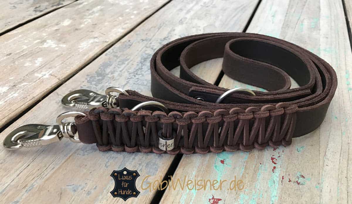 Hundeleine Fettleder 2,5 cm breit