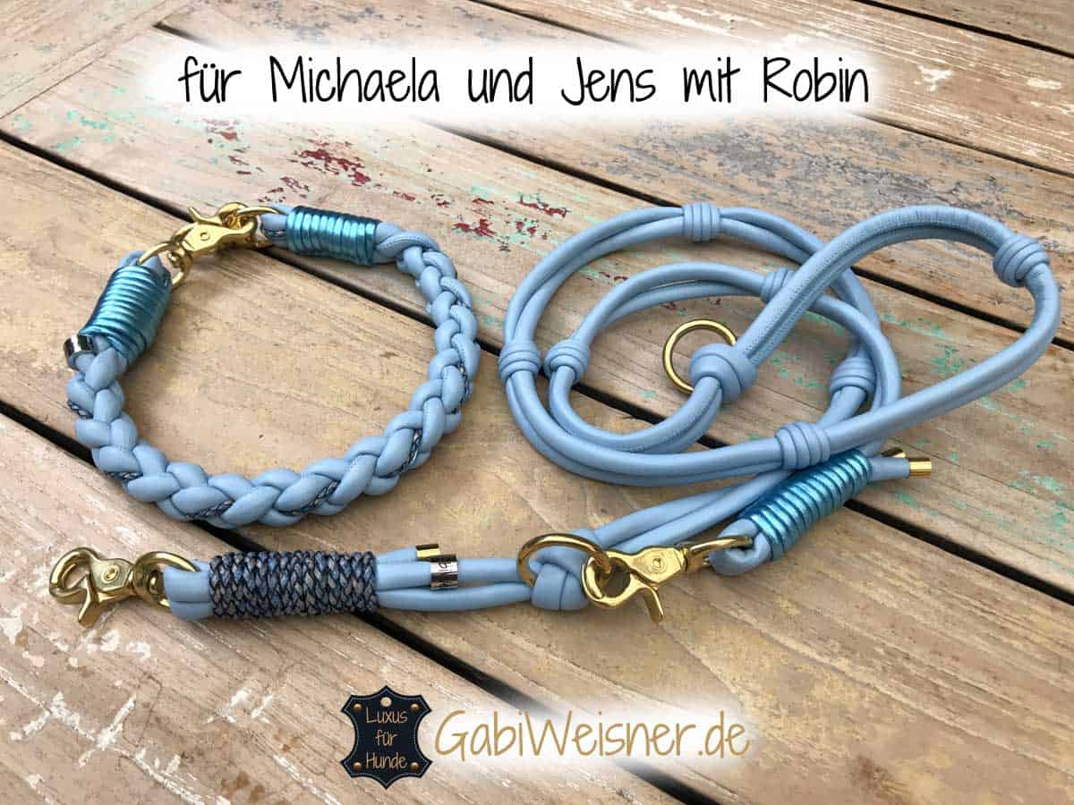 Halsband und Leine für Hunde mit langen Haaren