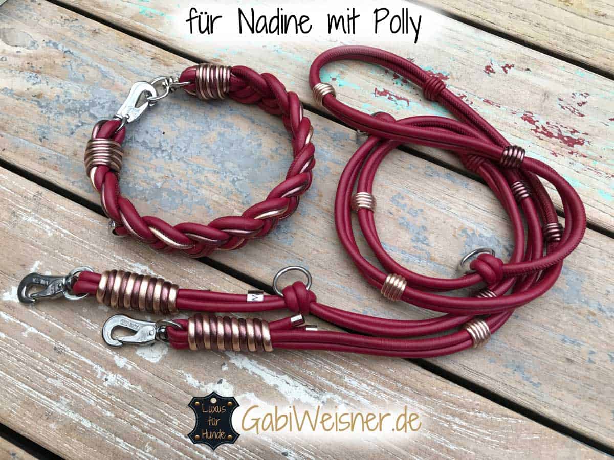 Hundehalsband aus Nappaleder 3 cm breit geflochten Hundehalsband aus Nappaleder 3 cm breit geflochten