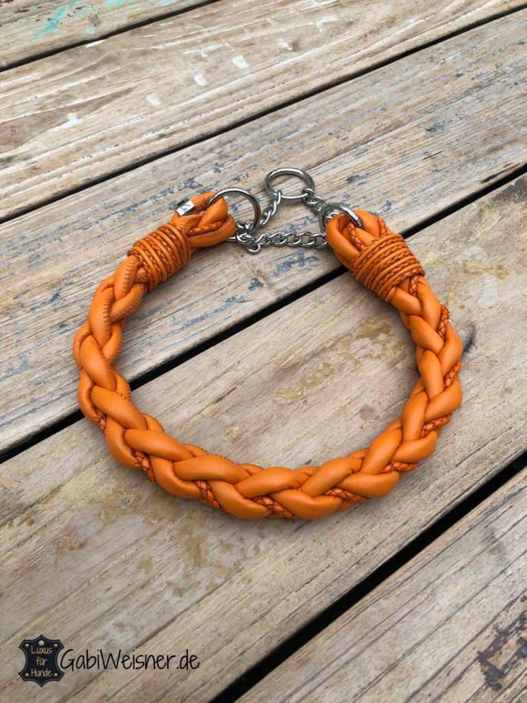 Beirui Geflochtenes Leder-Hundehalsband – Weich, Mit Namensschild & Leine, 120 Cm