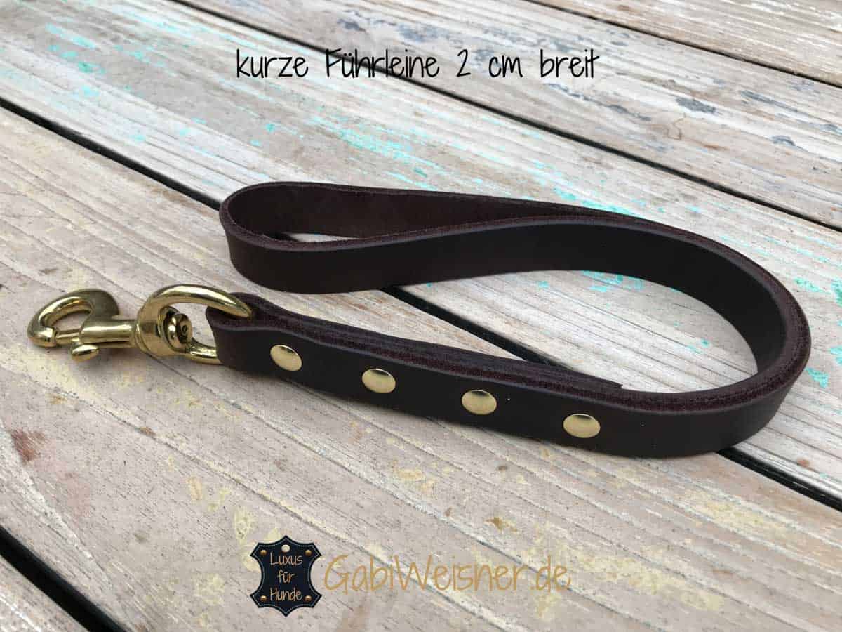 Kurze Hundeleine Kurzführer Kurze Hundeleine Fettleder 2 cm breit