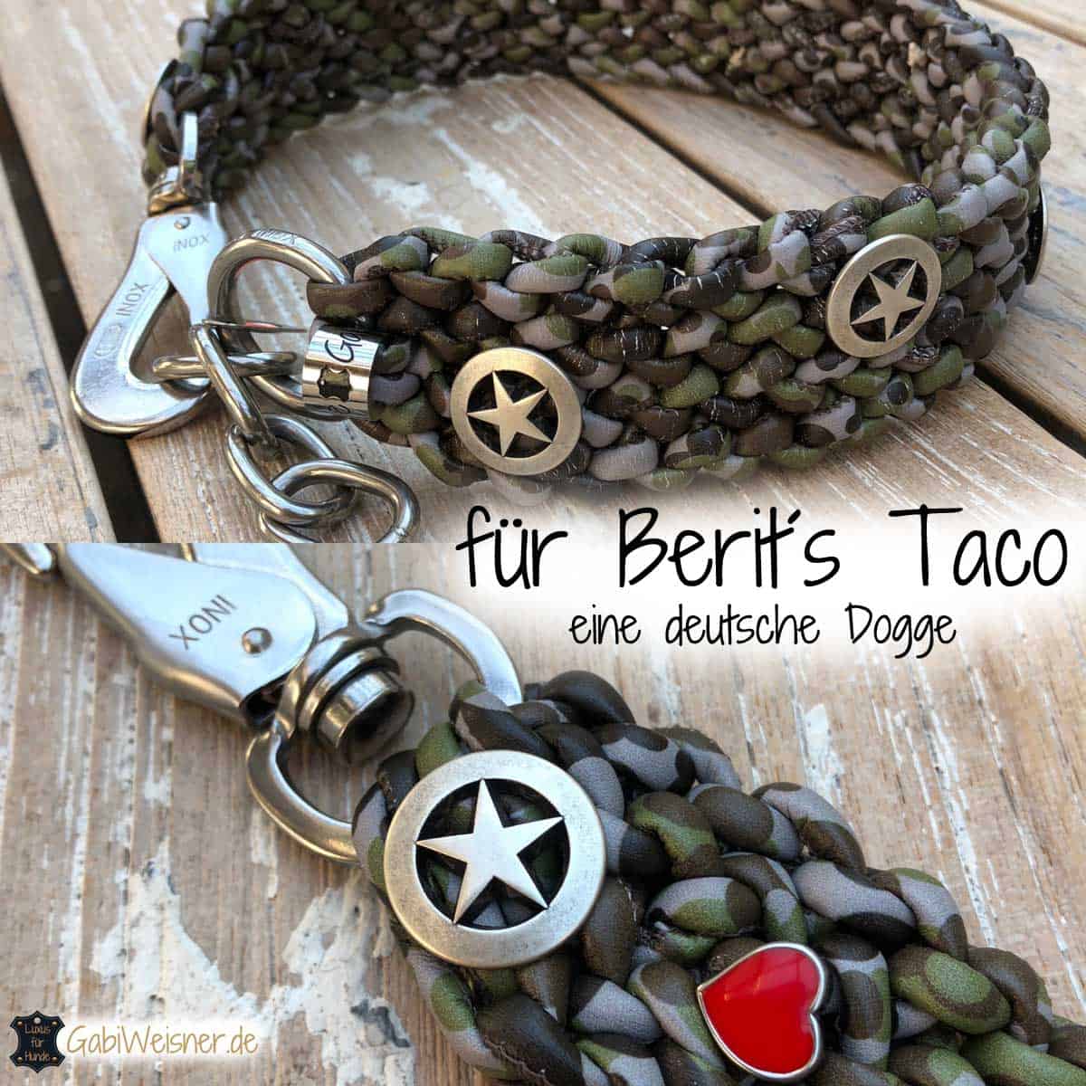 Hundehalsband Leder Camouflage