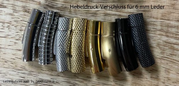 Hebeldruck-Verschluss für 6 mm Leder