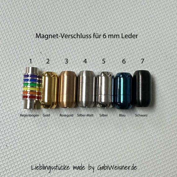 Magnet-Verschluss für 6 mm Leder