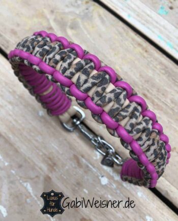 Hundehalsband Leopard Pink