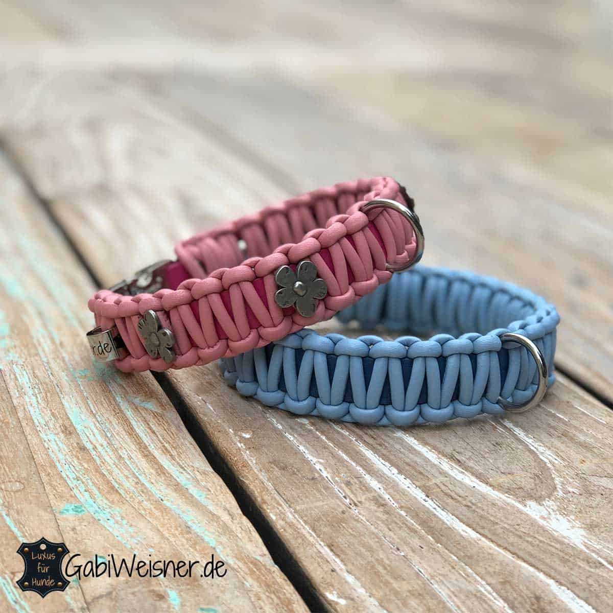 Hundehalsband Rosa Hellblau