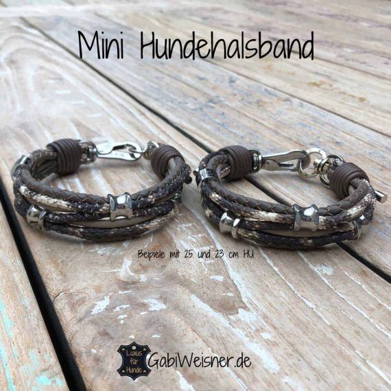 Hundehalsband aus Leder für kleine Hunde, dekoriert mit 3 Ohr -Tunnel