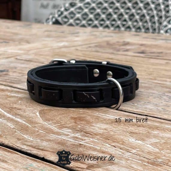 Hundehalsband aus Leder 25 mm breit, viele Farben