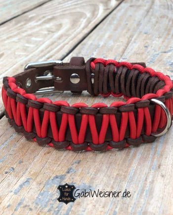 Hundehalsband aus Leder 3 cm breit, für mittelgroße Hunde