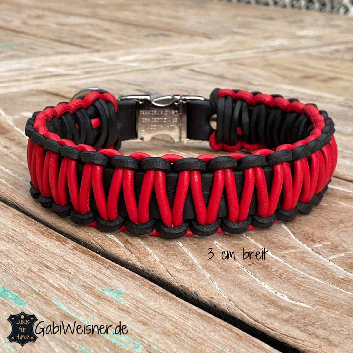 Hundehalsband mit Klickverschluss für mittelgroße Hunde, Knotenmuster jede Farbe.