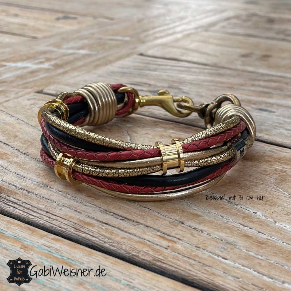 Hundehalsband "Magic" – Stufenlos Verstellbar Mit Schnellverschluss | 44-74cm Länge, 20mm Breit In Rot