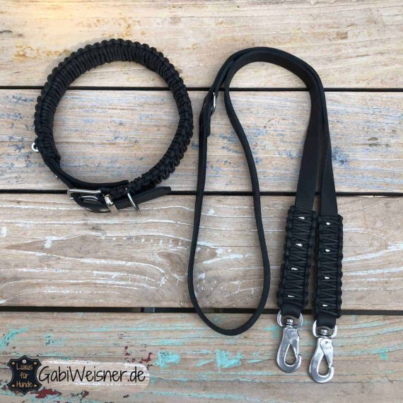 Hundehalsband und Hundeleine aus Leder für große Hunde