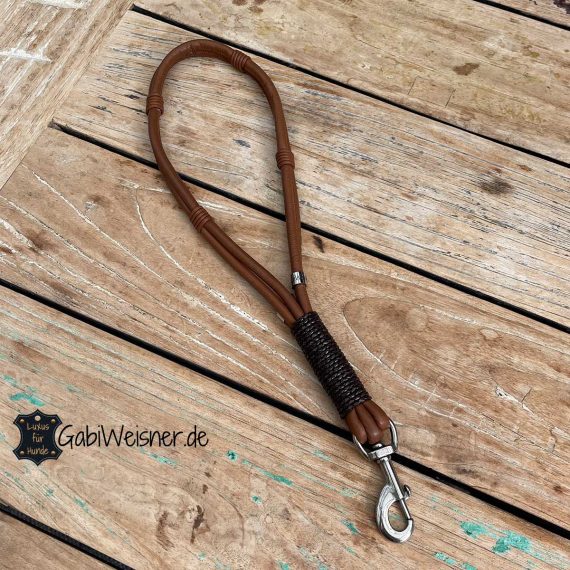 Kurze Hundeleine für große Hunde, 40 cm Leder Mix
