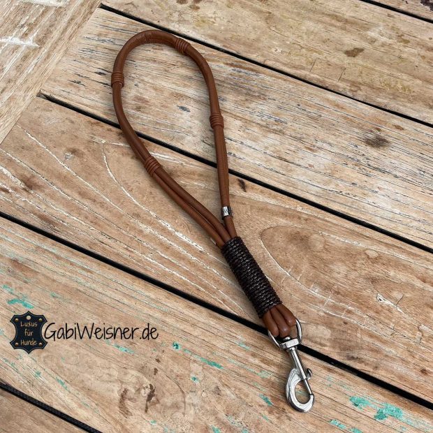 Kurze Hundeleine für große Hunde, 40 cm Leder Mix