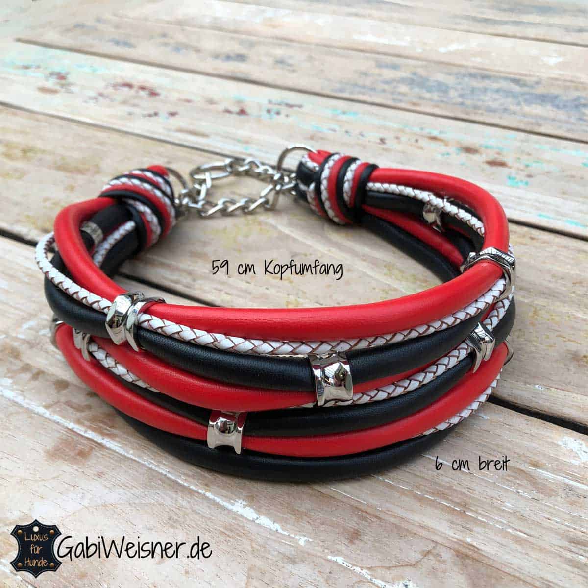 Hundehalsband Leder 6 cm breit