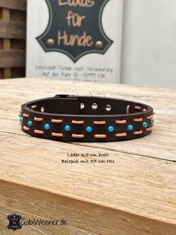 Hundehalsband aus Leder Indianer look