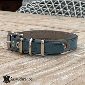 Hundehalsband Aus Echtleder Mit Nieten – 56 Cm Lang, 2,5 Cm Breit, Hellbraun, Für Mittelgroße Bis Große Hunde