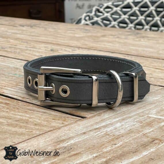 Hundehalsband Leder, eine Farbe Soft-Leder nach Wunsch