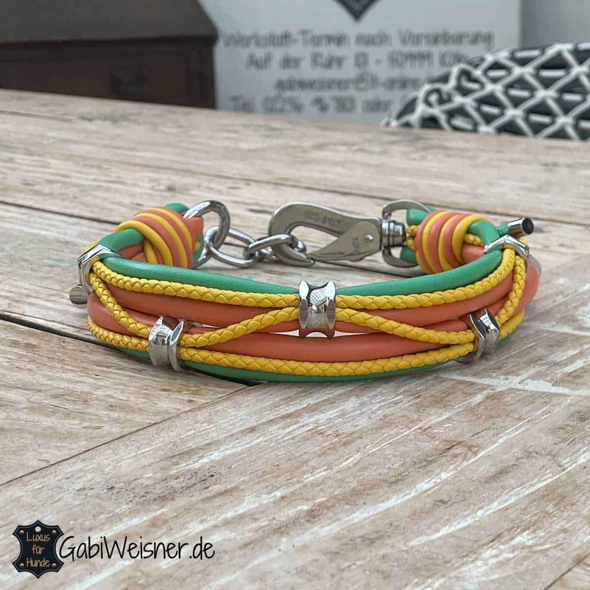 Luxus Hundehalsband aus Leder für mittelgroße Hunde.