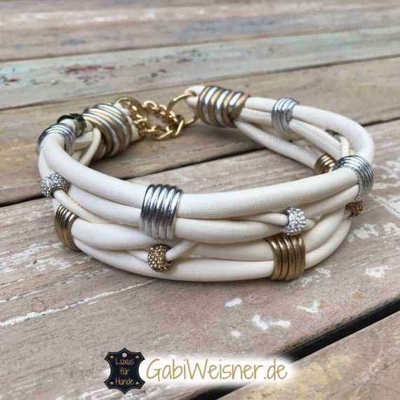 undehalsband weiß gold silber