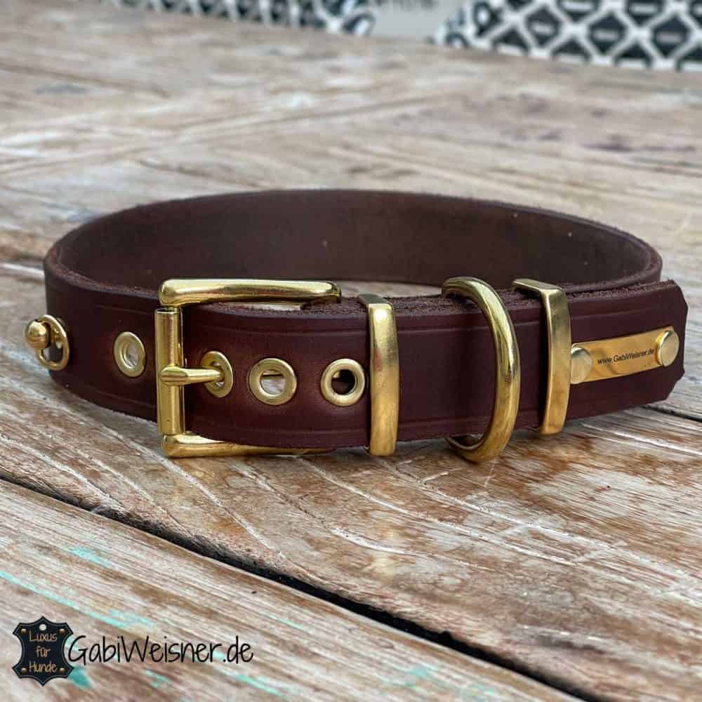 Hundehalsband Leder Leder Hundehalsband Braun  Verstellbar  Hundezubehr  Von Mohiuddin Exports