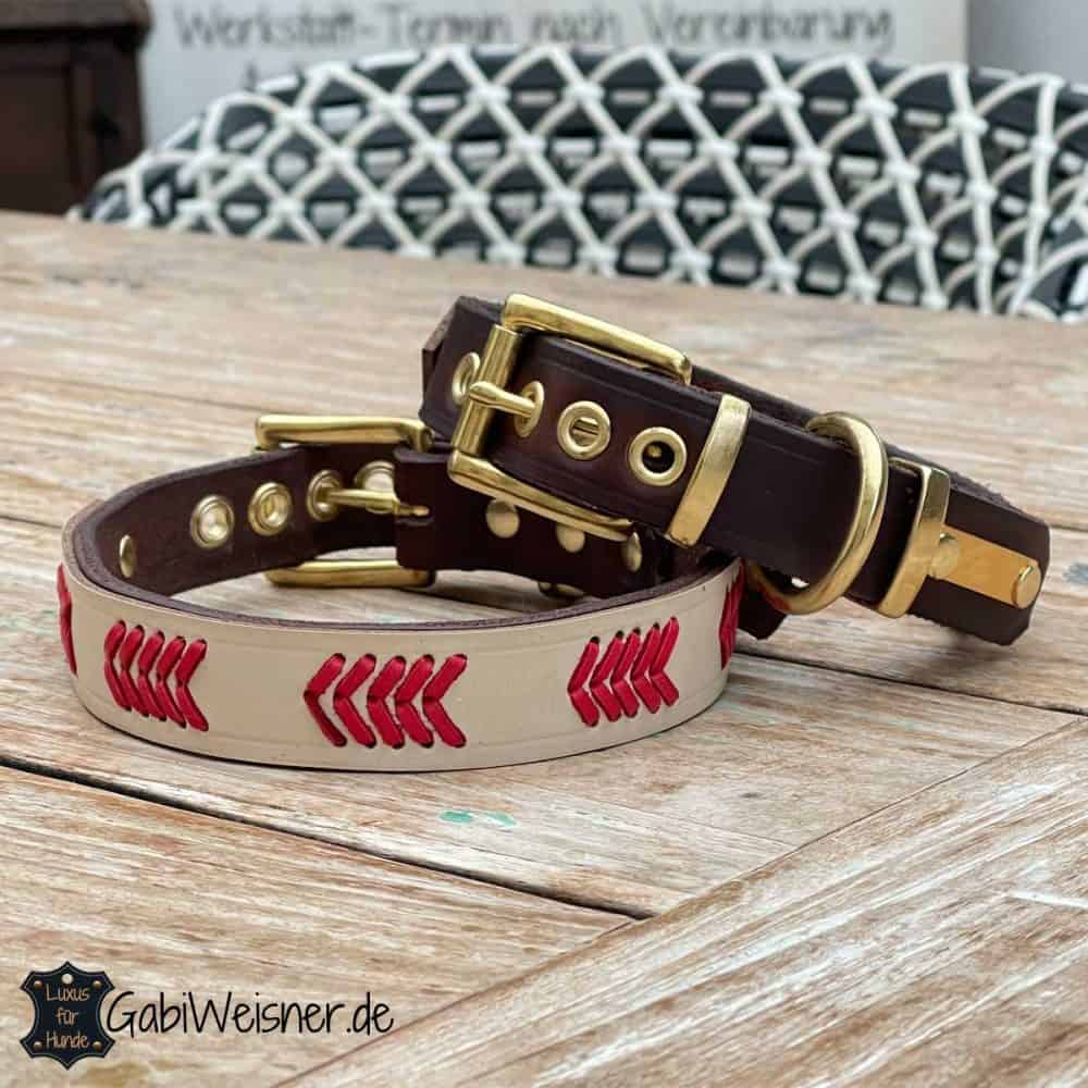 SIE Hundehalsband Aus Gerolltem Leder – 35,6 Cm, Braun, Klassisch & Elegant