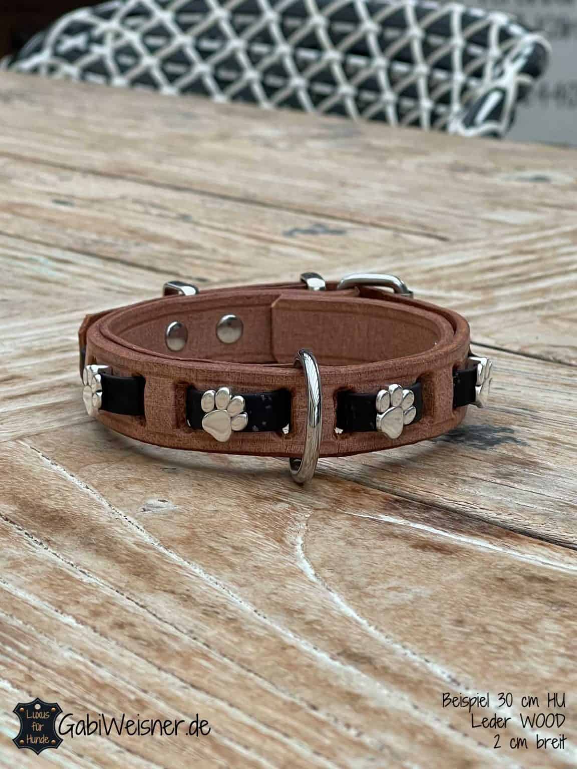 SIE Gerolltes Leder-Hundehalsband – 25,4 Cm, Braun, Verstellbar, Für Hunde Mit Empfindlicher Haut