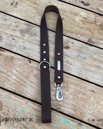 Hundeleine mit Handschlaufe, Leder, 3 cm EXTRA breit