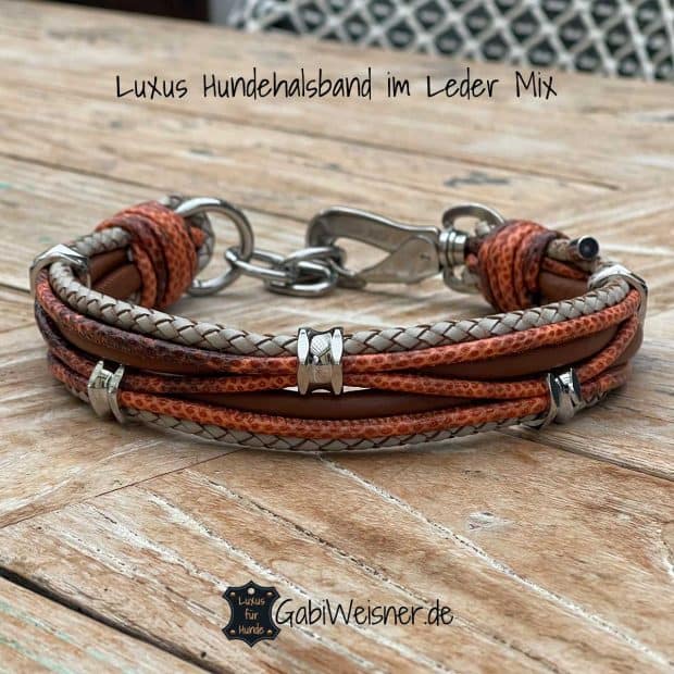 Tanpie Hundehalsband Aus Echtleder – Weich, Wasserdicht, Verstellbar 20-30 Cm, Braun, Breite 1,5 Cm