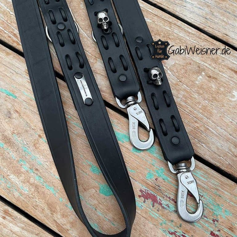 Kurze Anti-Zug Hundeleine Aus Leder – Mit Federdämpfer, 45 Cm, Cognac, Für Große Hunde