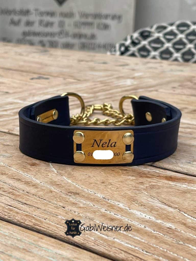 CG94 Hundehalsband 35 Cm – Vernickeltes Eisen, Verstellbar Mit Leiter, Inklusive Erkennungsmarke