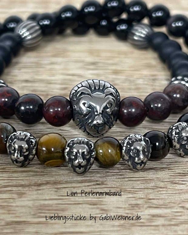 Perlenarmband mit Löwen - Lion