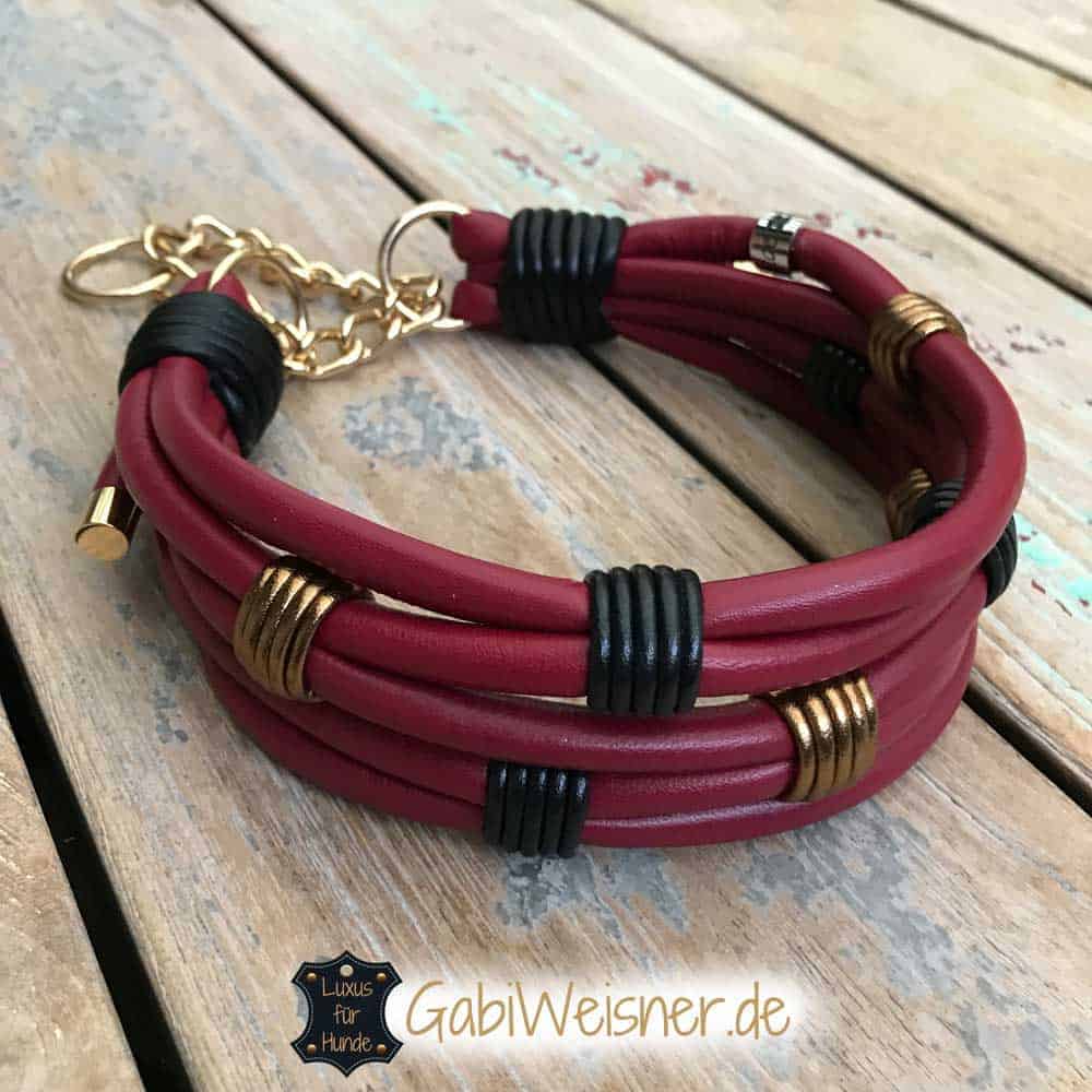 Luxus Hundehalsband aus Leder 5 cm breit