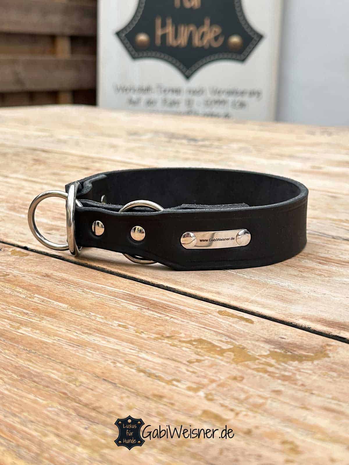 Zugstopp Halsband aus Leder 35 mm breit