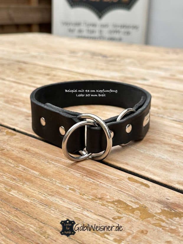 Zugstopp Halsband aus Leder 35 mm breit