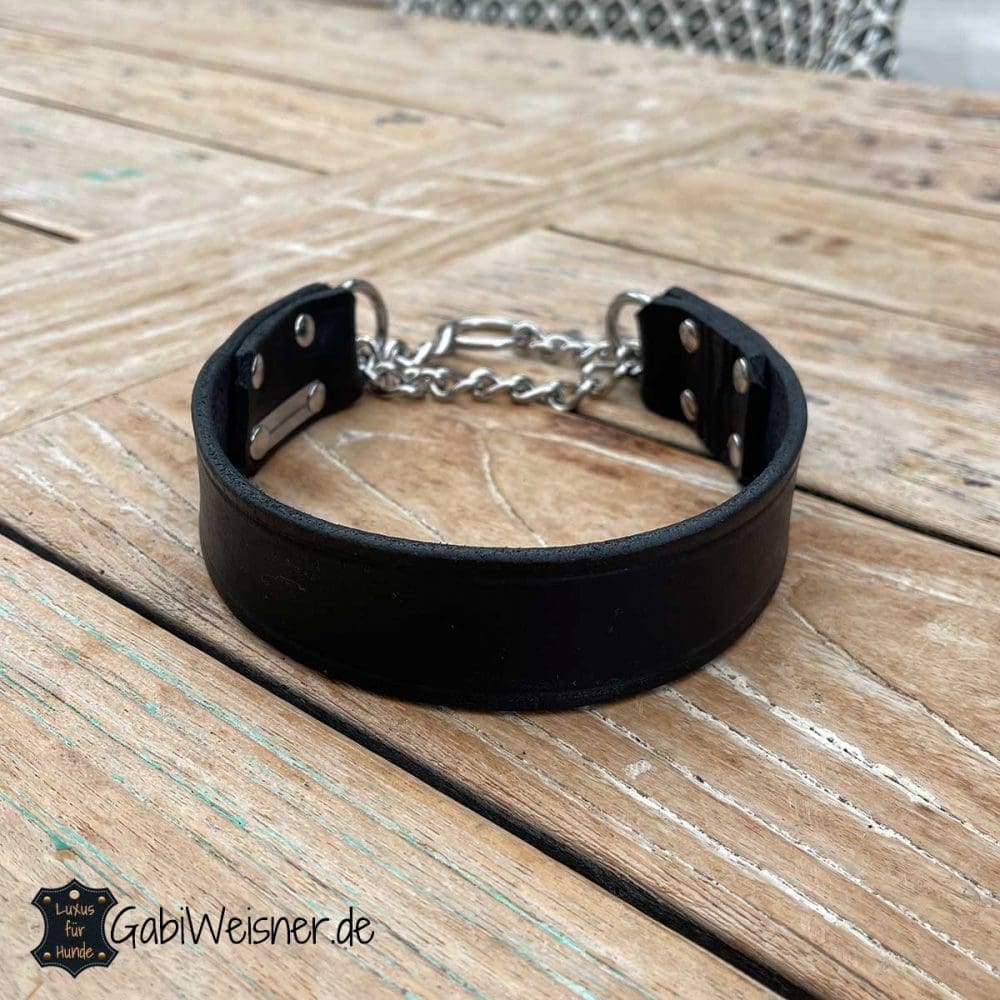 Dingo Royal Collection Lederhalsband Für Hunde – Weiches Anilinleder In Schwarz