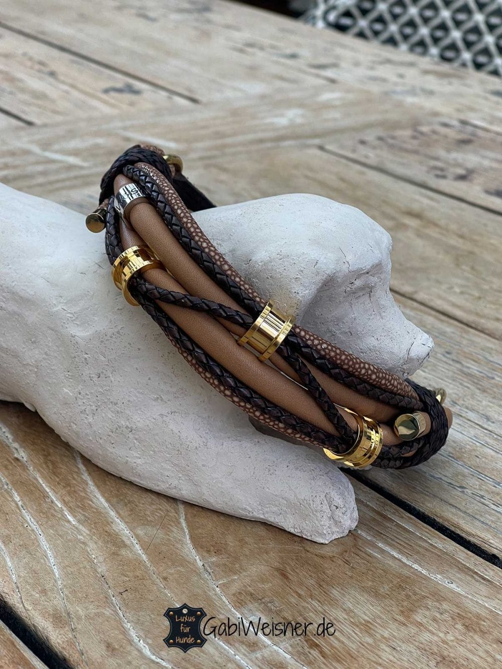 HOOT Hundehalsband Aus PU-Leder, Verstellbar, Mit Nieten & Spikes – 5,1 Cm Breit, Größe S (Halsumfang 43–51 Cm)